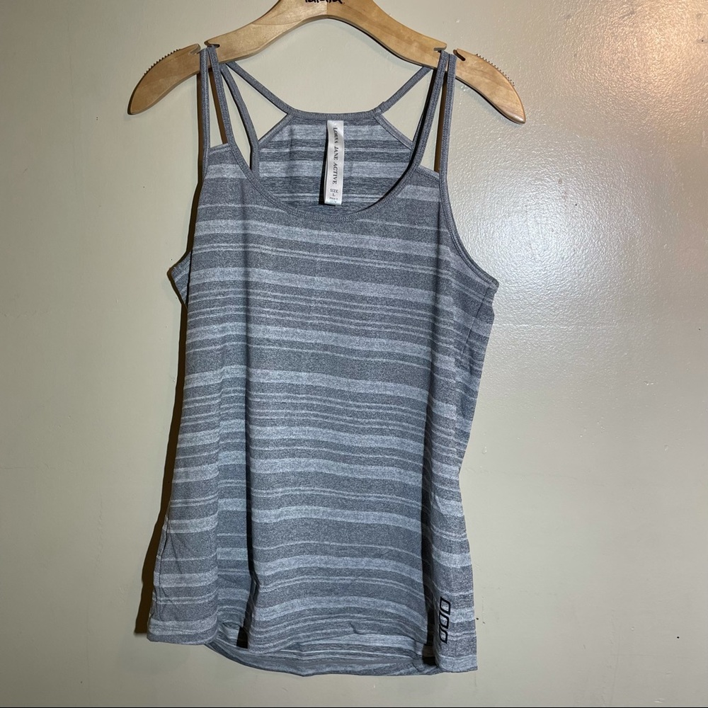 Lorna Jane 90s gray strappy workout tank large